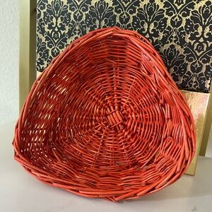 Red Wicker Heart-Shaped Basket